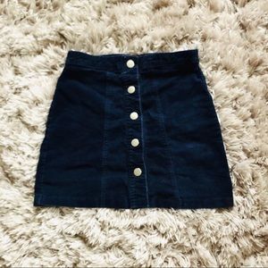 Navy a-line mini skirt